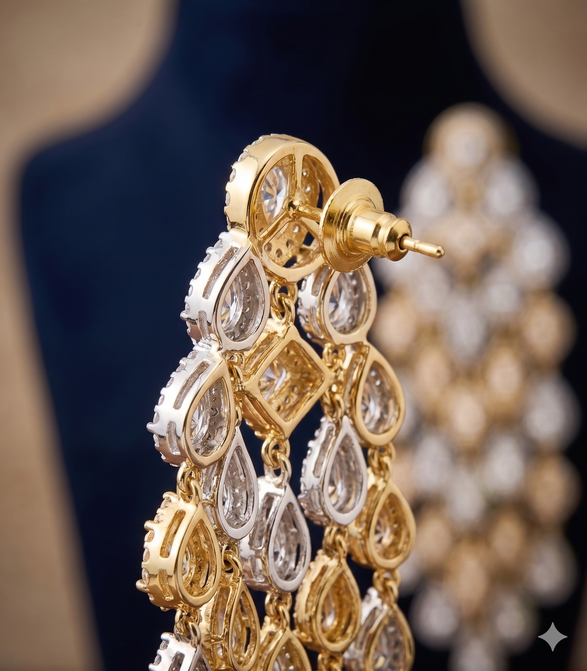 Designer Chandelier Waterfall Earrings ERG-005