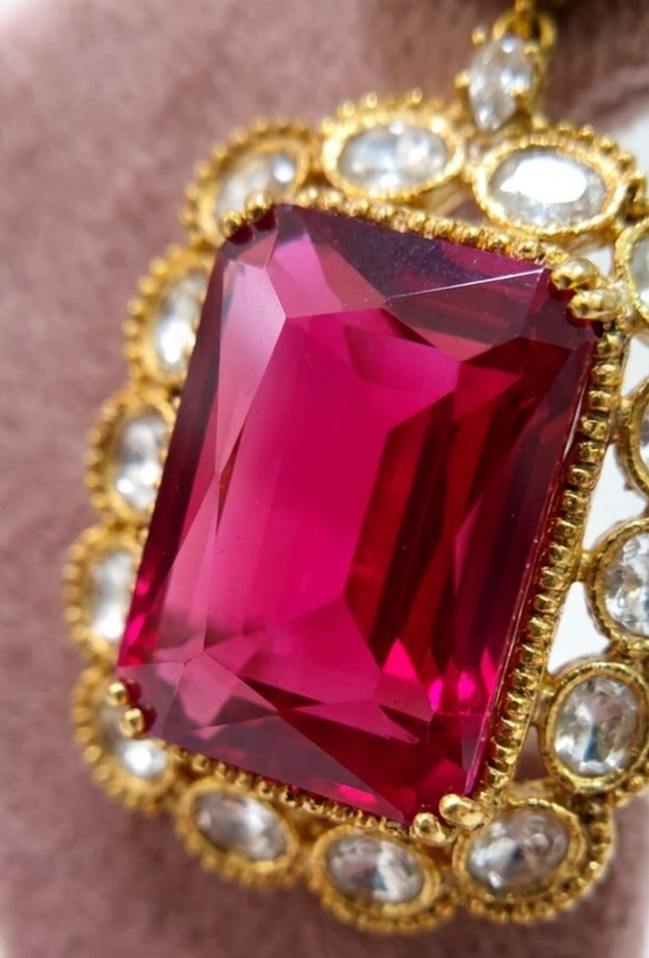 Crimson Royalty: Statement Emerald-Cut Ruby Drop Earrings