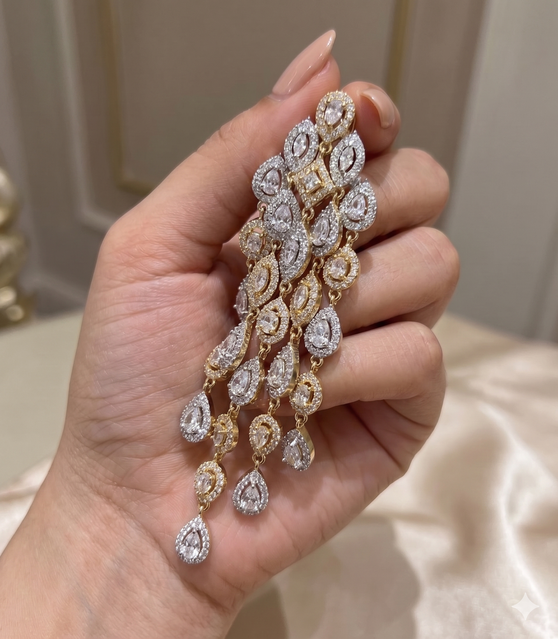 Designer Chandelier Waterfall Earrings ERG-005