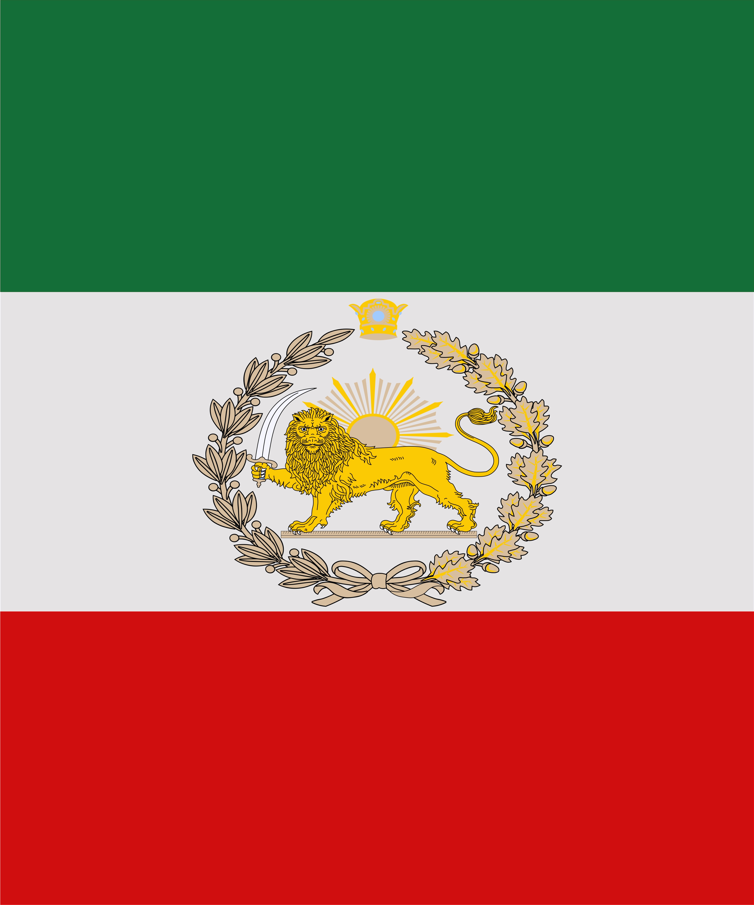 پرچم شیر و خورشید طرح چاپی