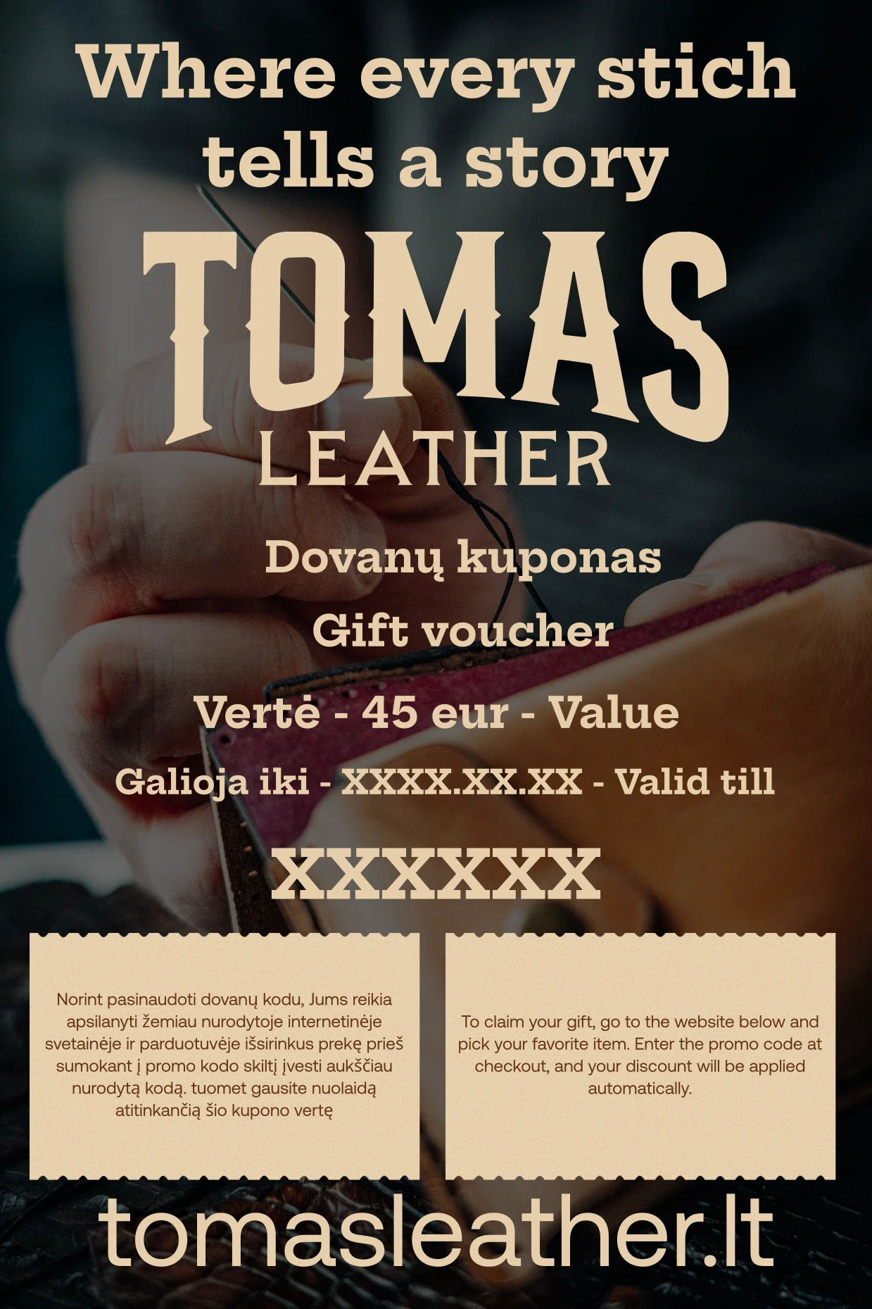Tomas Leather Dovanų kuponas - Gift Card