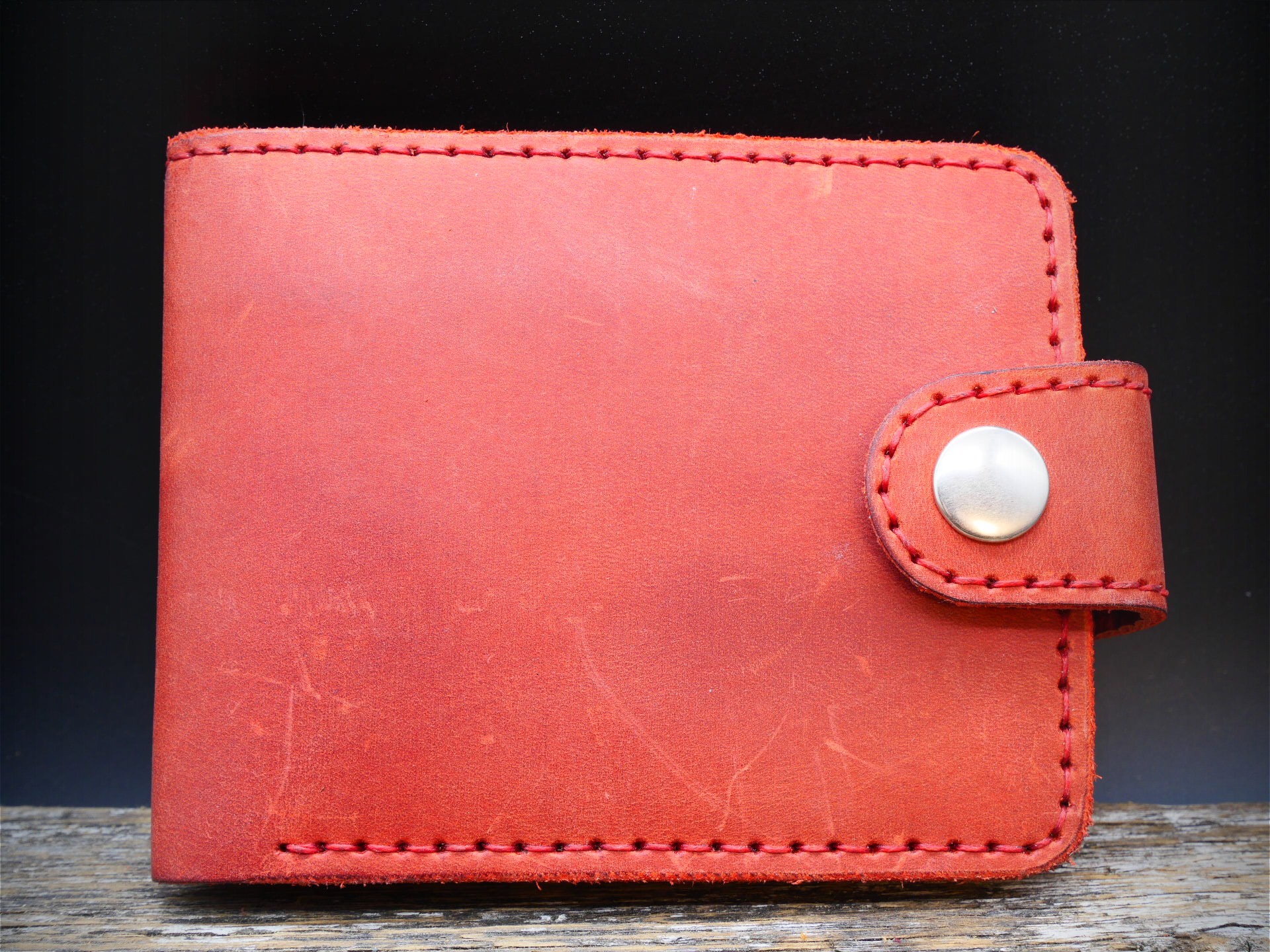 Odinė piniginė "Crazy Horse" (raudona)