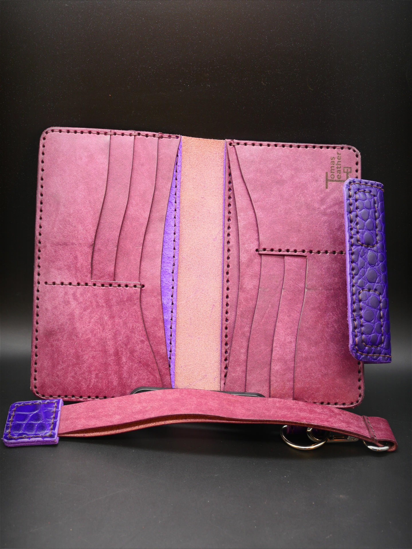 Odinė piniginė delninukė "Purple Dragon"