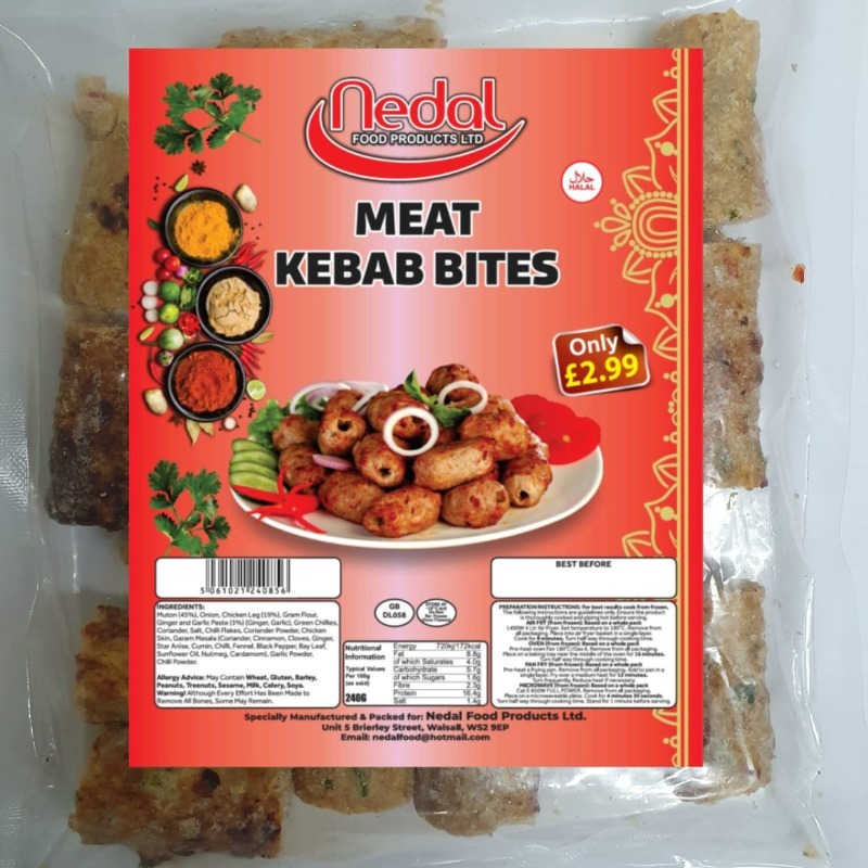 Nedal Charcoal Meat Kebab Bites (240g)