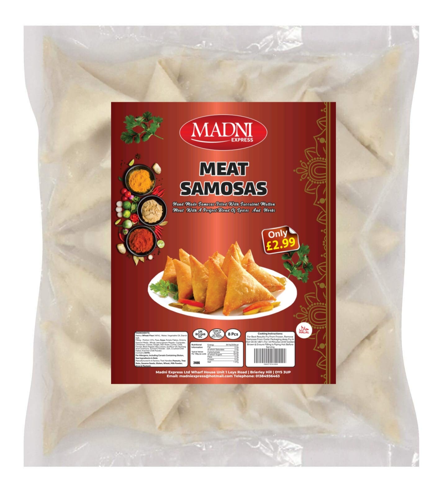 Madni Express Meat Samosas (8 Pieces)