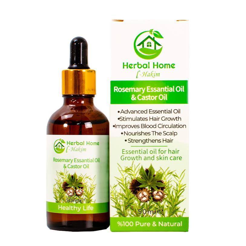 Herbal Home L-Hakim Rosemary Essential Oil & Castor Oil 50ml