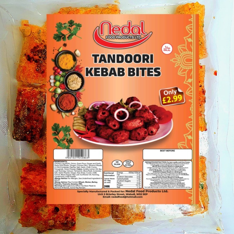 Nedal Charcoal Tandoori Kebab Bites (240g)