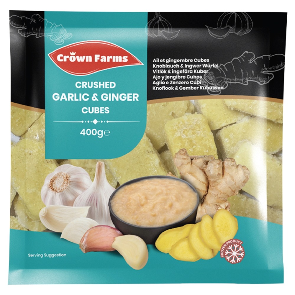 Crown Farms Crushed Garlic & Ginger Cubes (400g)