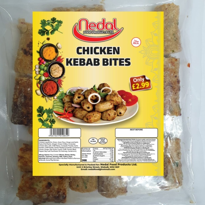 Nedal Charcoal Chicken Kebab Bites (240g)