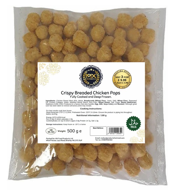 Mx Crispy Breaded Chicken Pops (450g)