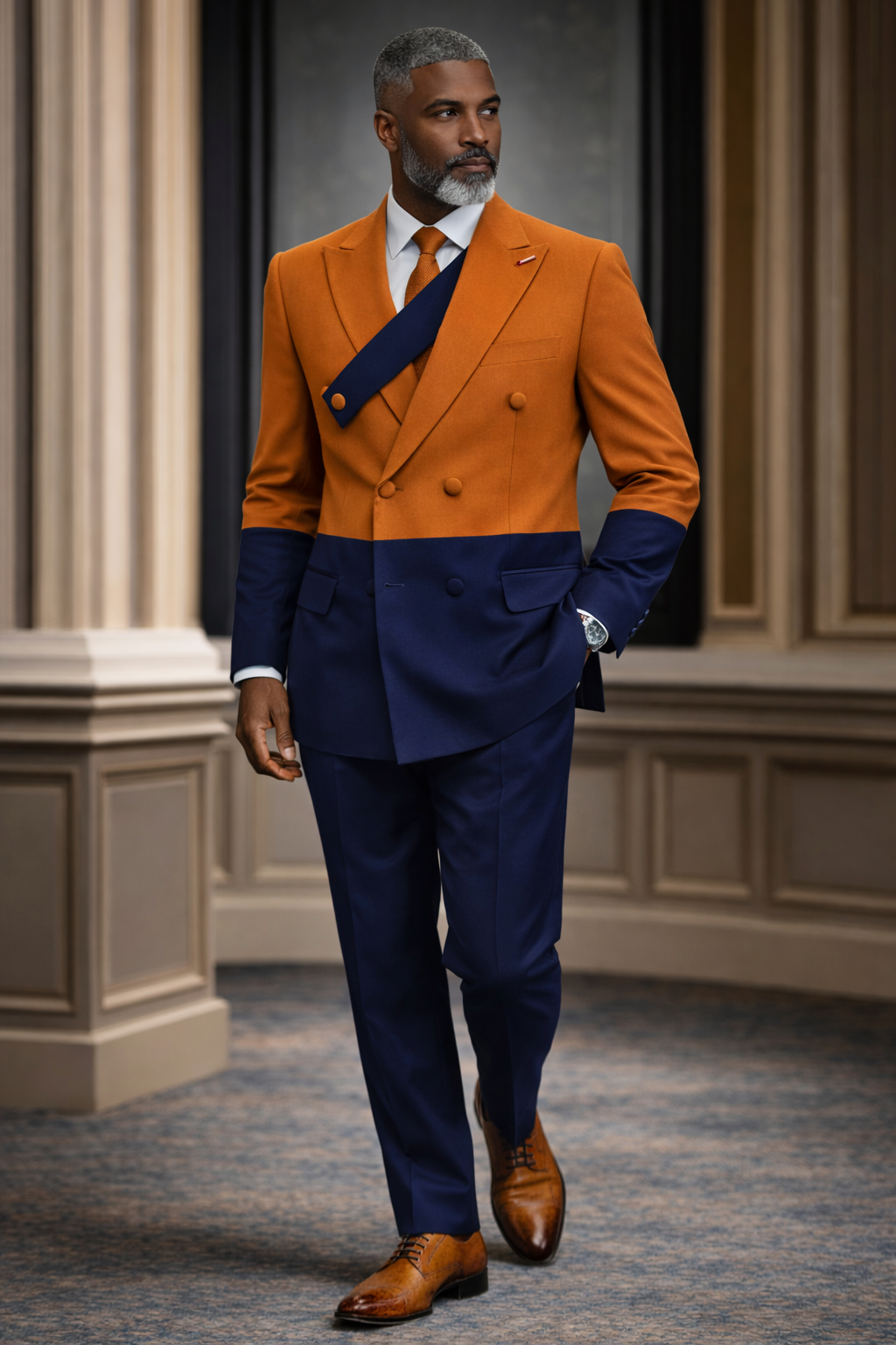 Two-Tone Double-Breasted Suit