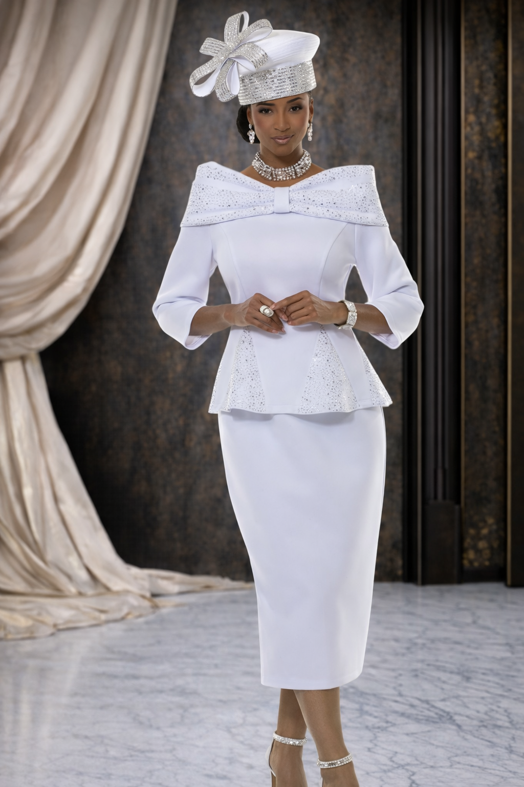 Elegant White Church Suit Set