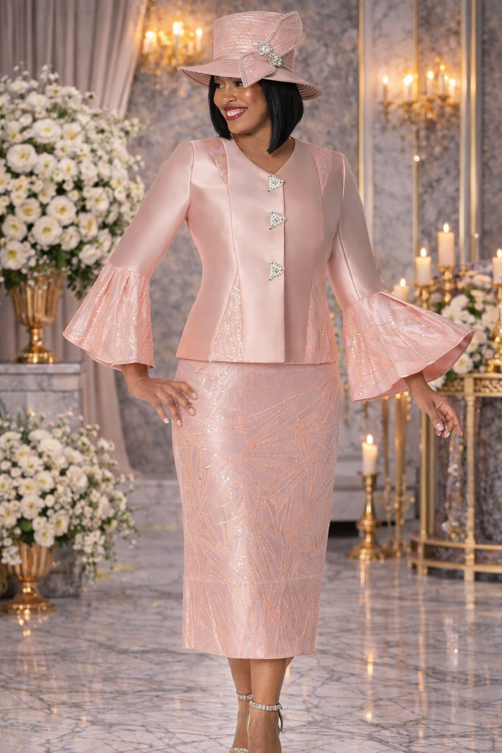 Elegant Peach Women's Suit Set
