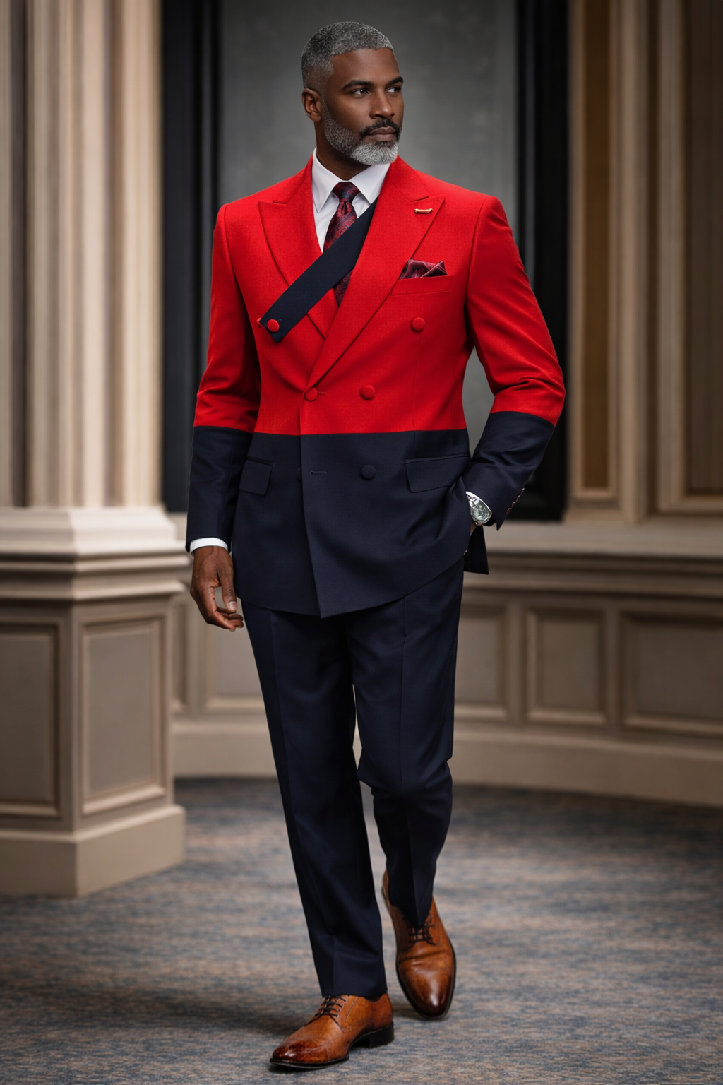 Two-Tone Double Breasted Suit