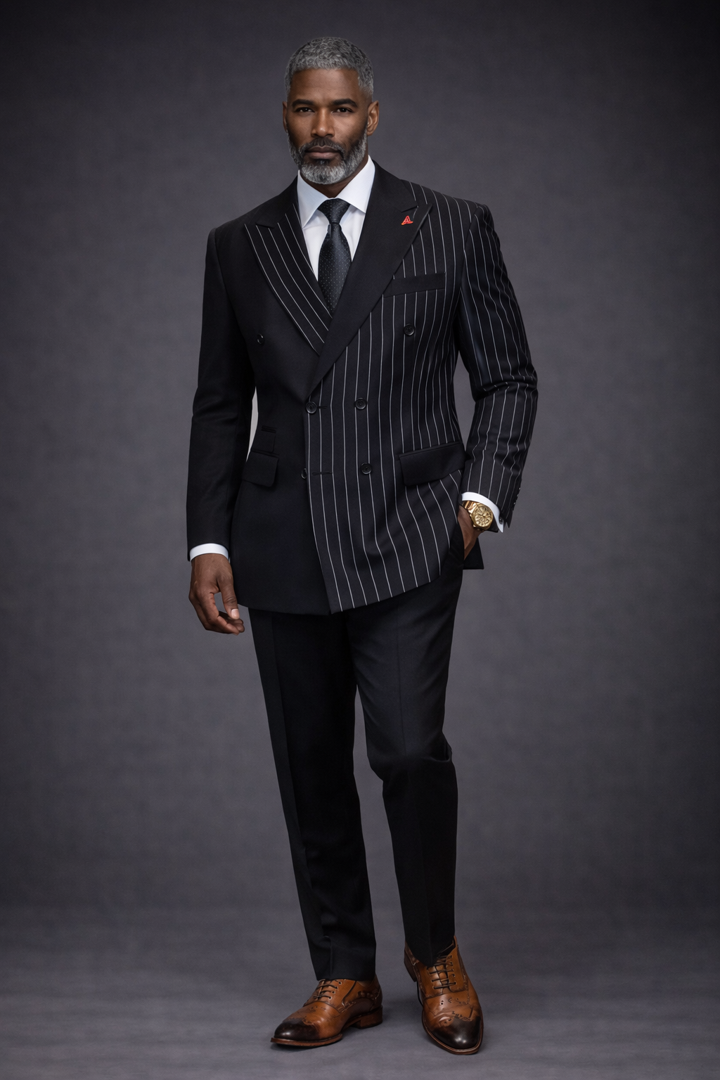 Classic Pinstripe Double-Breasted Suit