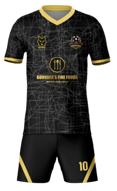 Black & Gold Soccer Jersey Set