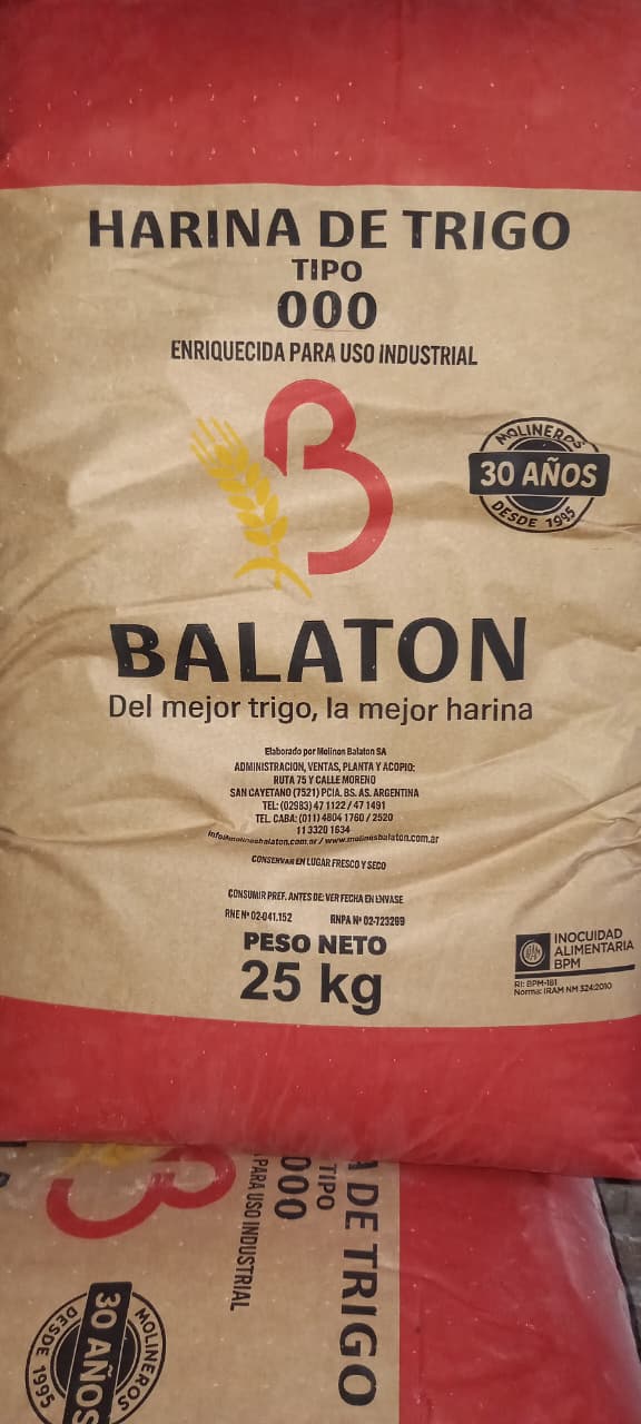 Harina de Trigo Tipo 000 Balaton 25kg