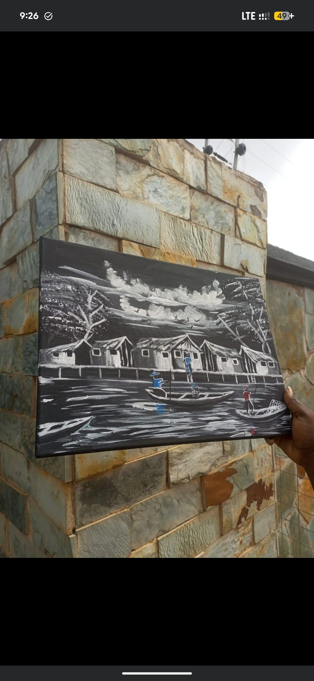 Village Scene Canvas Painting