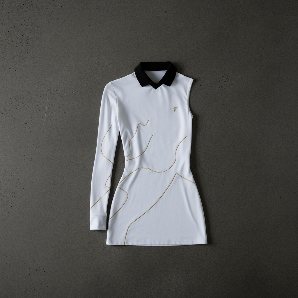 Women's White Sleeveless Polo Dress