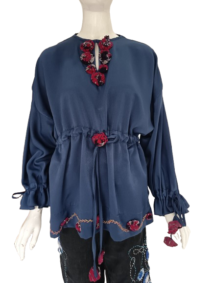 Embroidered Blue Blouse