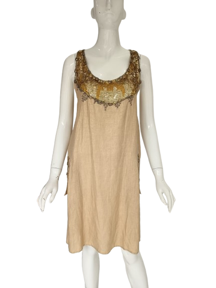 Beaded Linen Dress