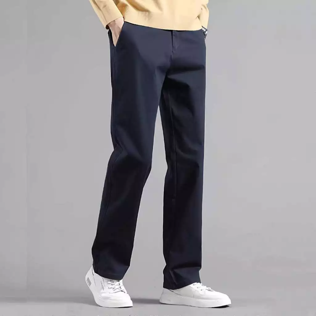 Men's Stretch Casual straight cut pants wide-leg pants