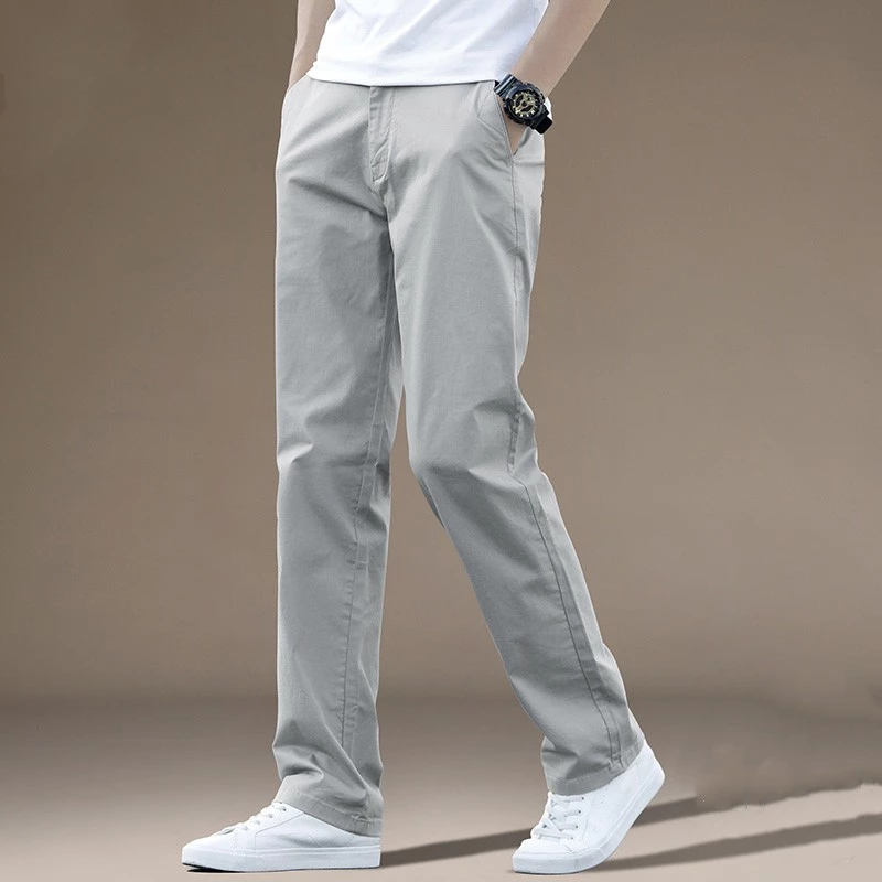 Men's Stretch Casual straight cut pants wide-leg pants