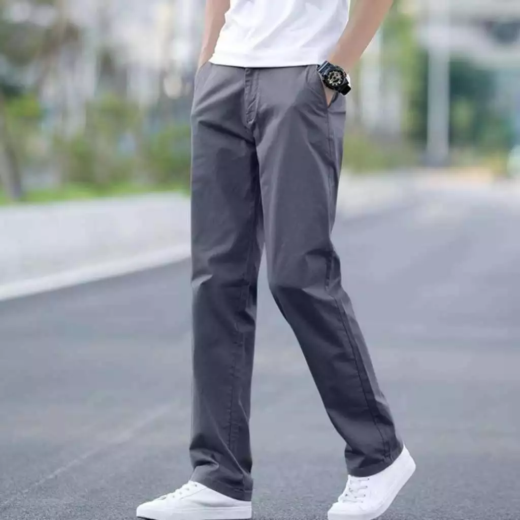 Men's Stretch Casual straight cut pants wide-leg pants
