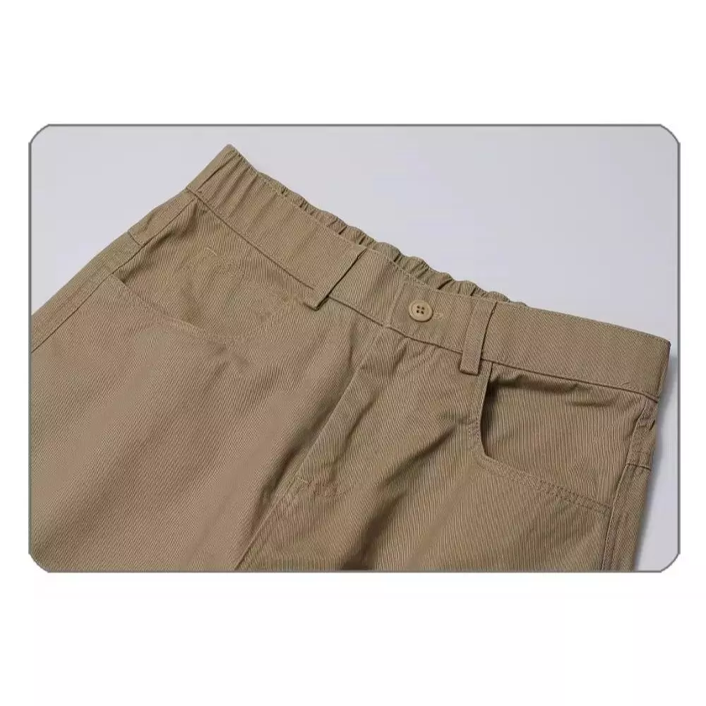 Men's Cotton Elastic waist Straight Pants