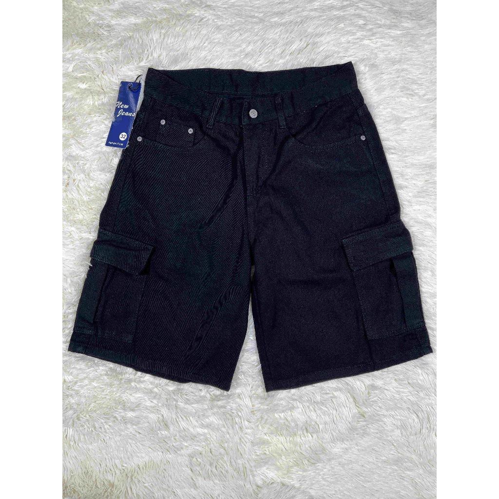Unisex 2 styles 6-pockets and 4-pockets denim cargo shorts and denim shorts 