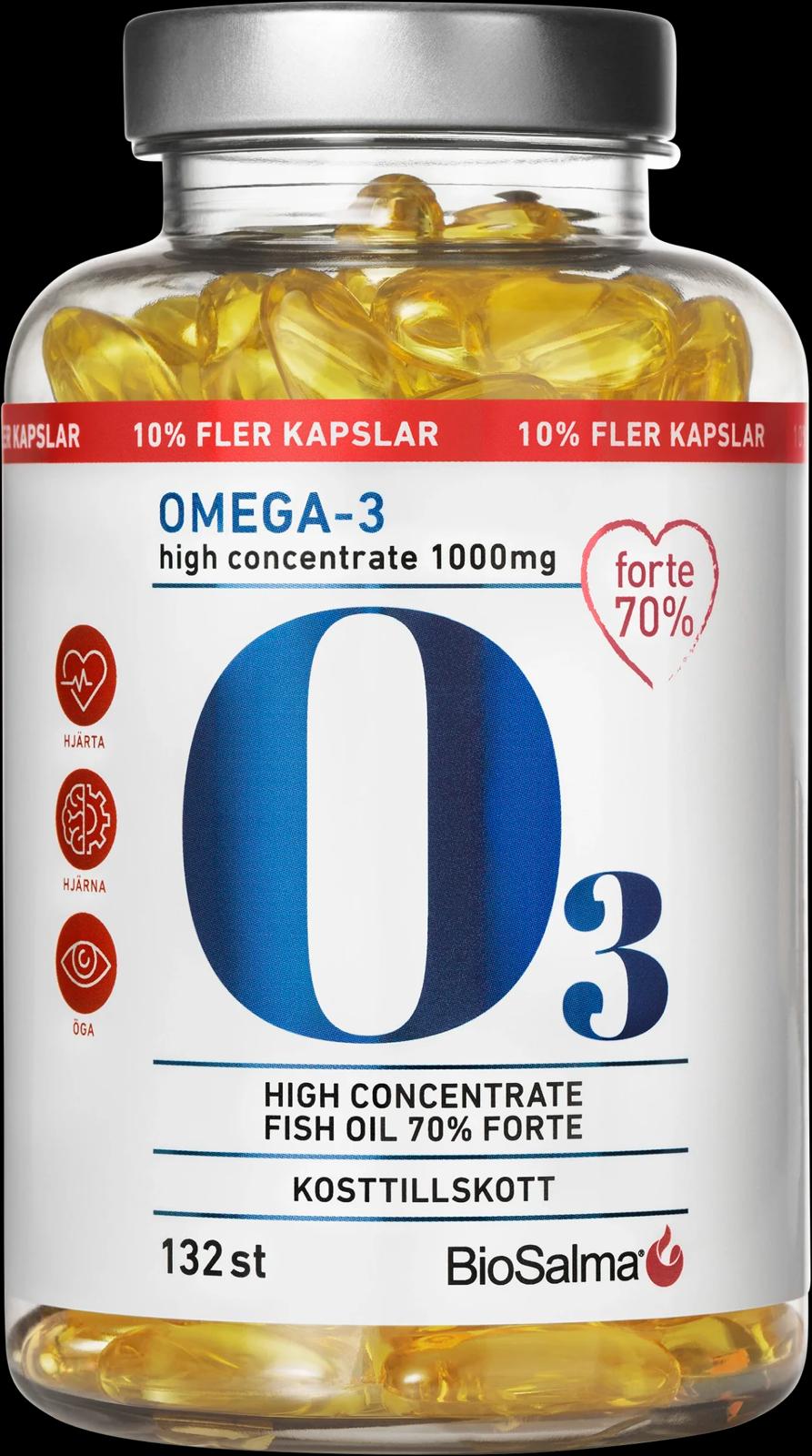 Omega-3 Forte 70% Fish Oil – 132 Capsules (Sweden) 🇸🇪 |