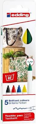 edding Textilstift Set, 5 Farben