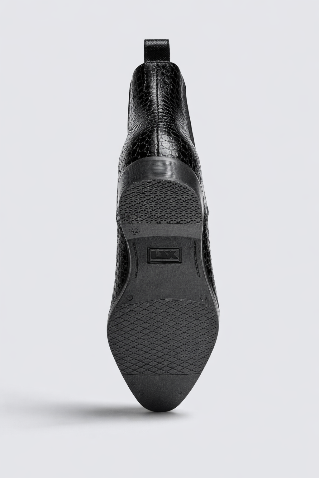 Black Textured Chelsea Boots