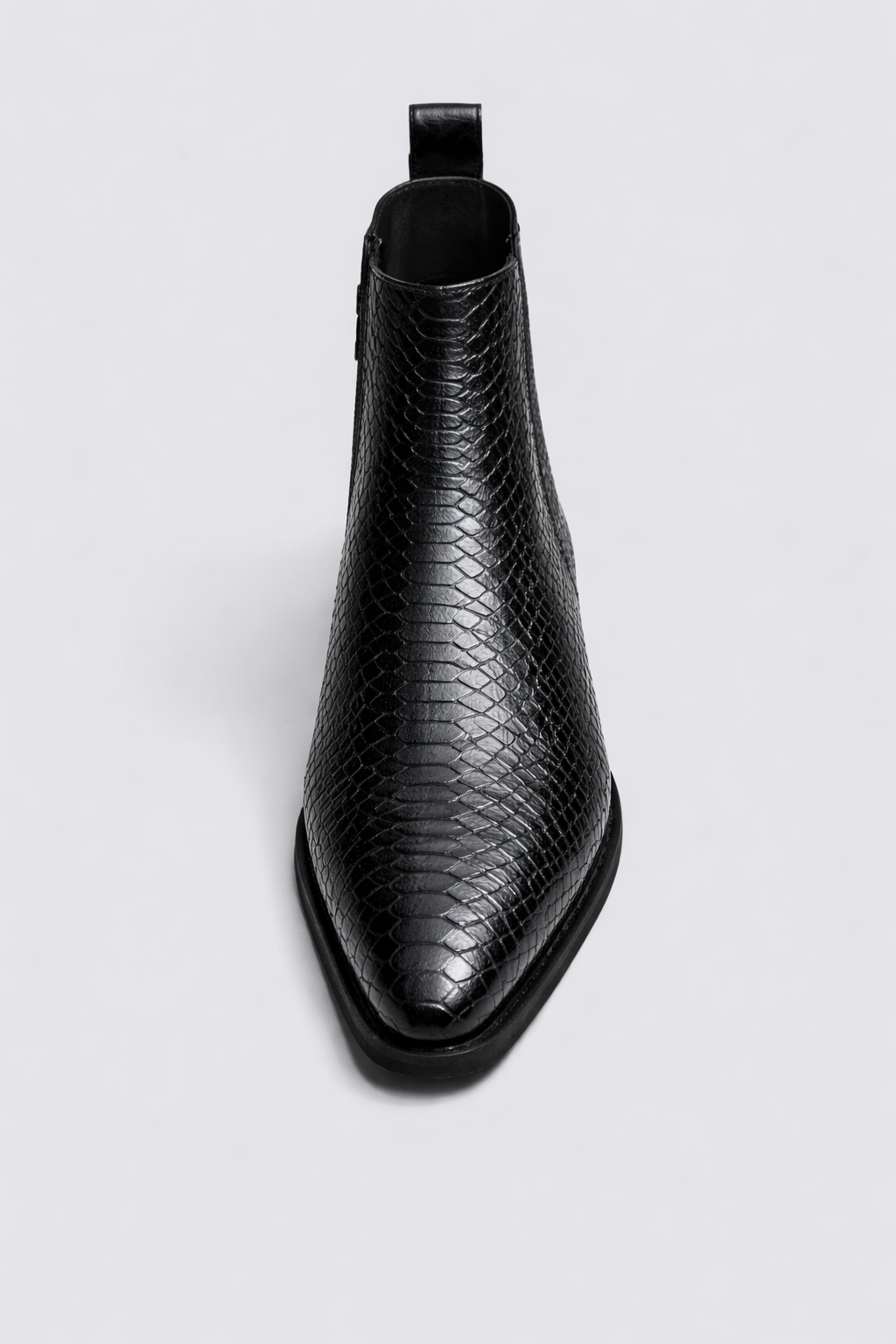 Black Textured Chelsea Boots