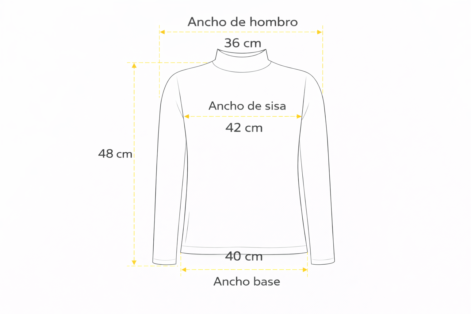 Playera manga larga corte recto 