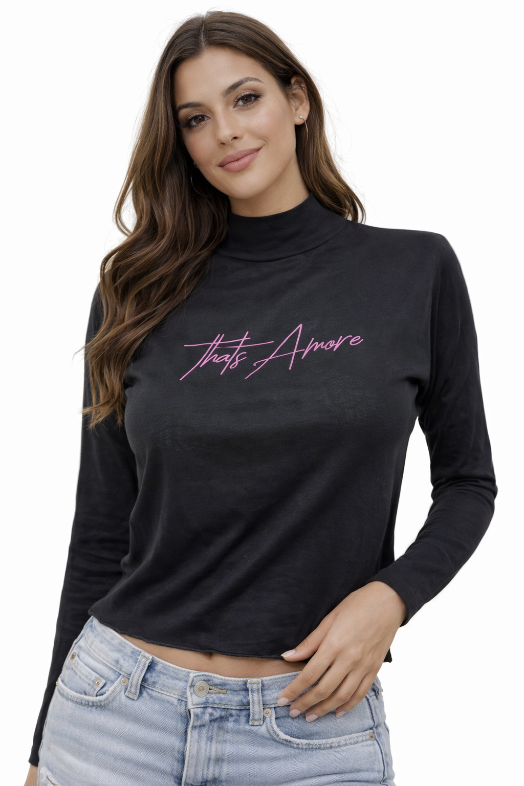 Playera manga larga corte recto 