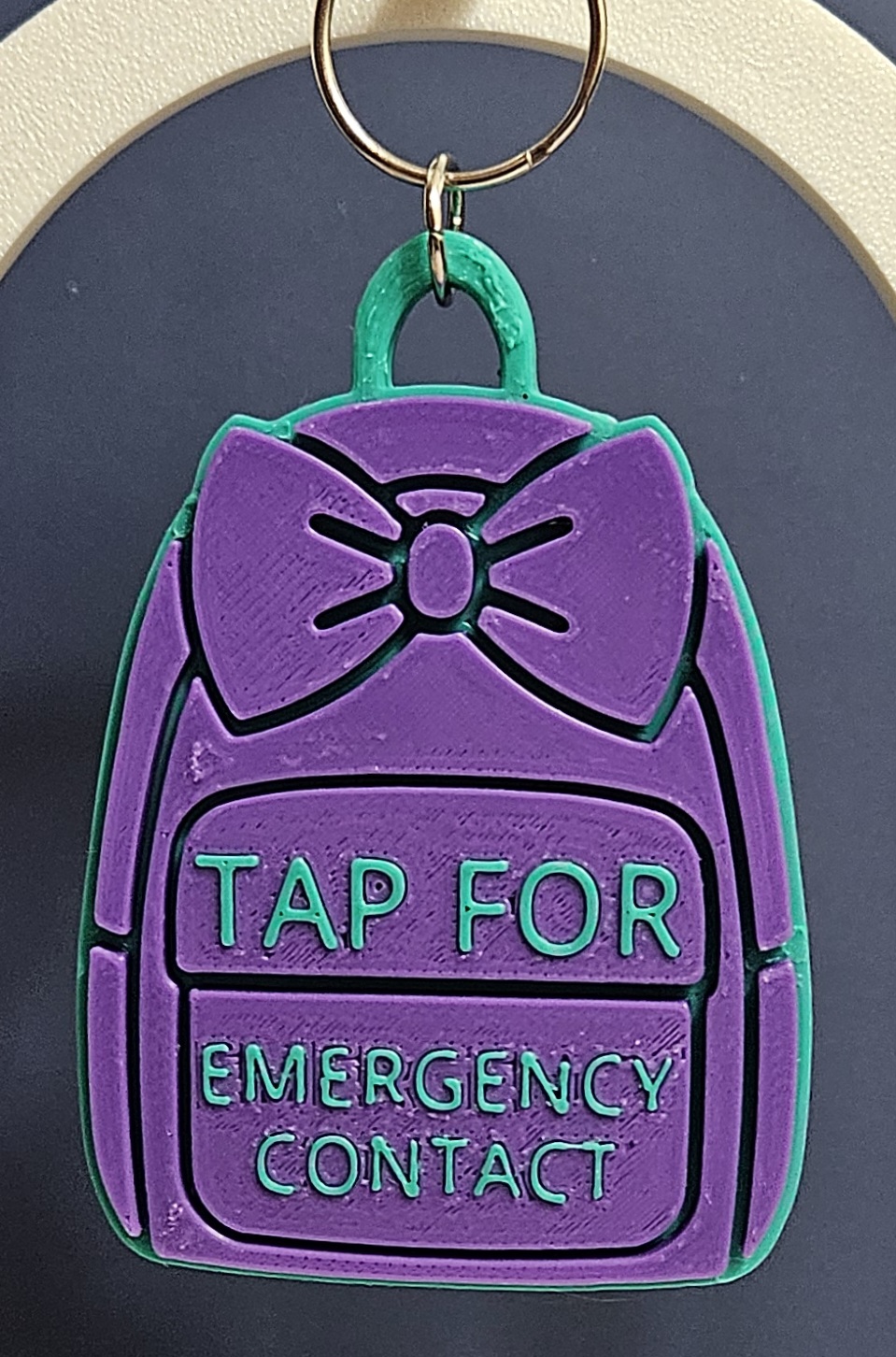 Emergency Contact NFC Backpack Tag Keychain