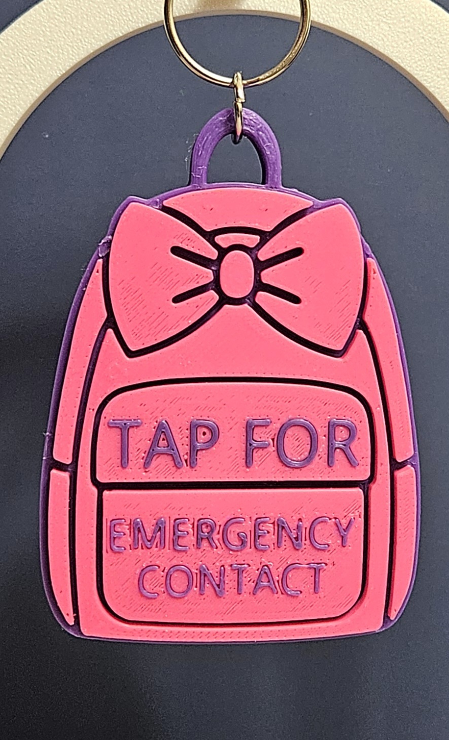 Emergency Contact NFC Backpack Tag Keychain