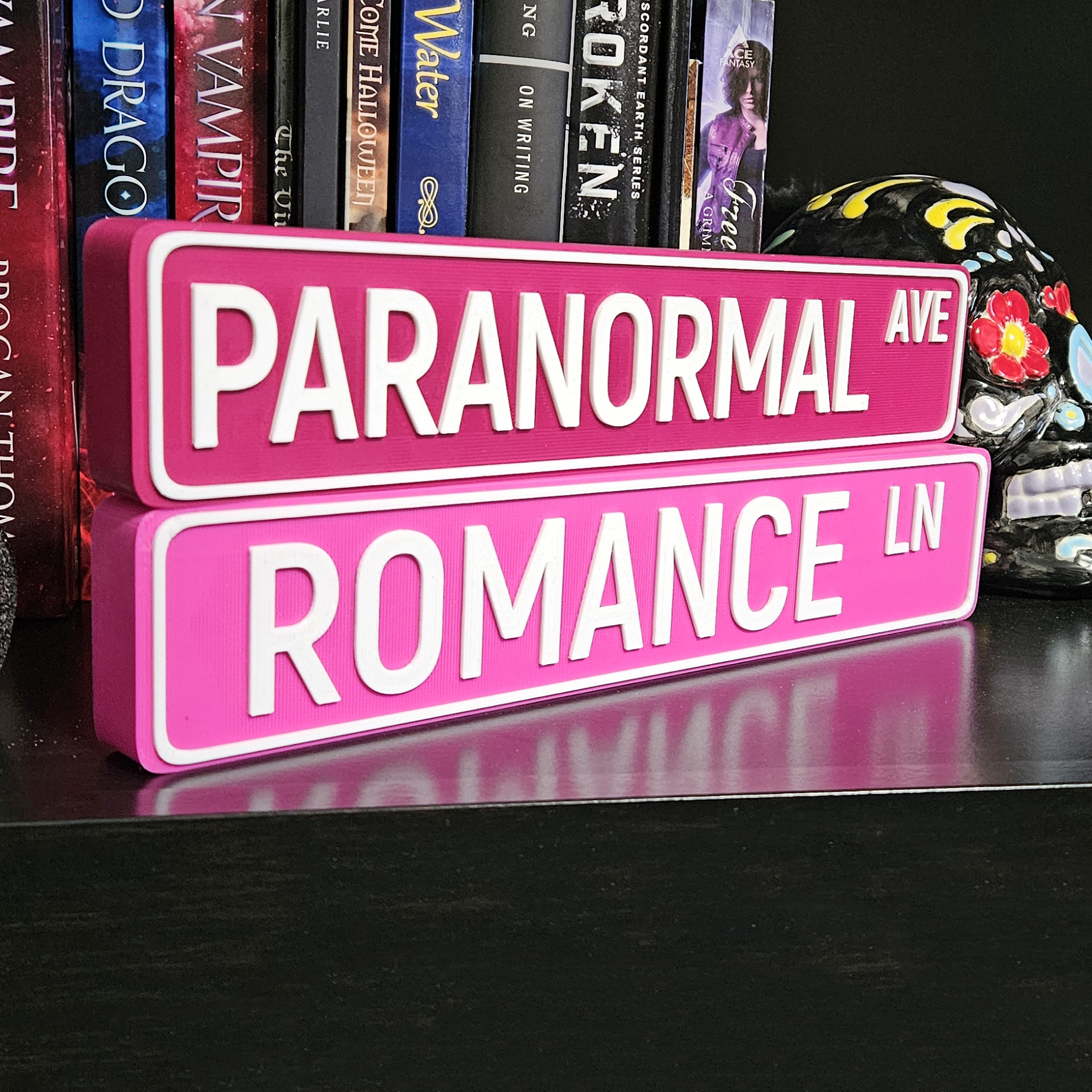 Book Genre Street Sign Shelf Sitter