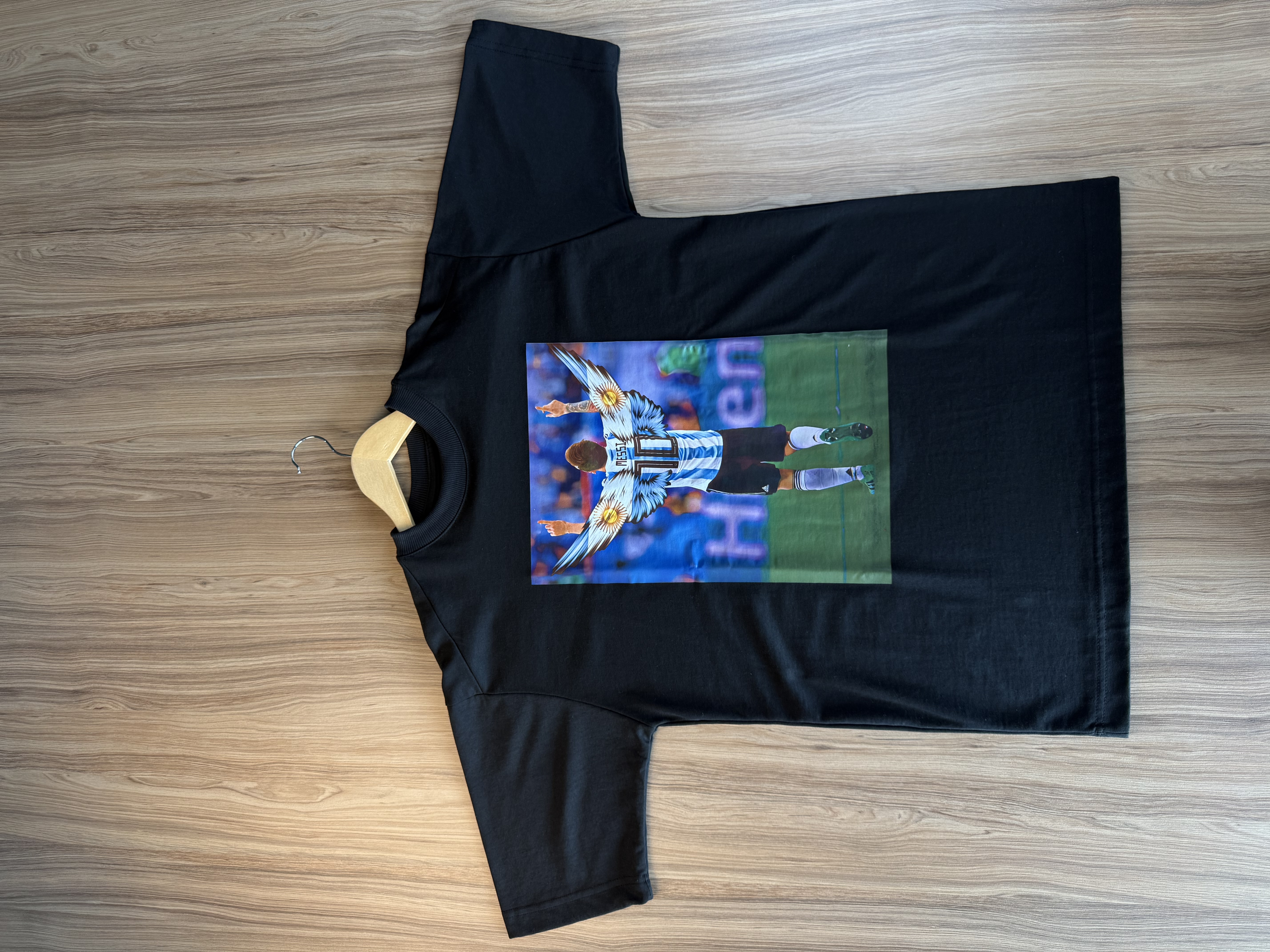 Camiseta Oversized Lionel Messi Graphic Preta