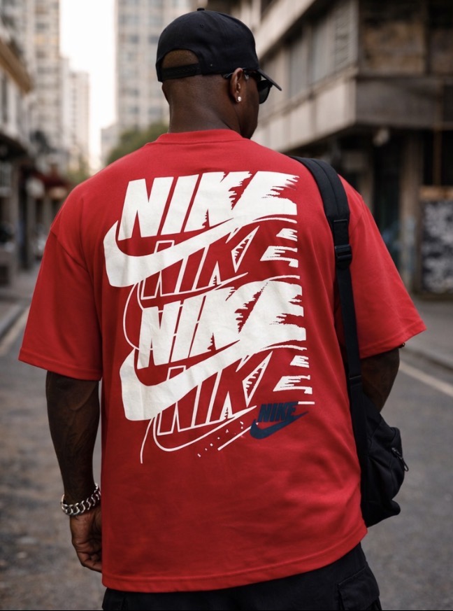Camiseta Oversized Nike Air Vermelha – Estampa Streetwear