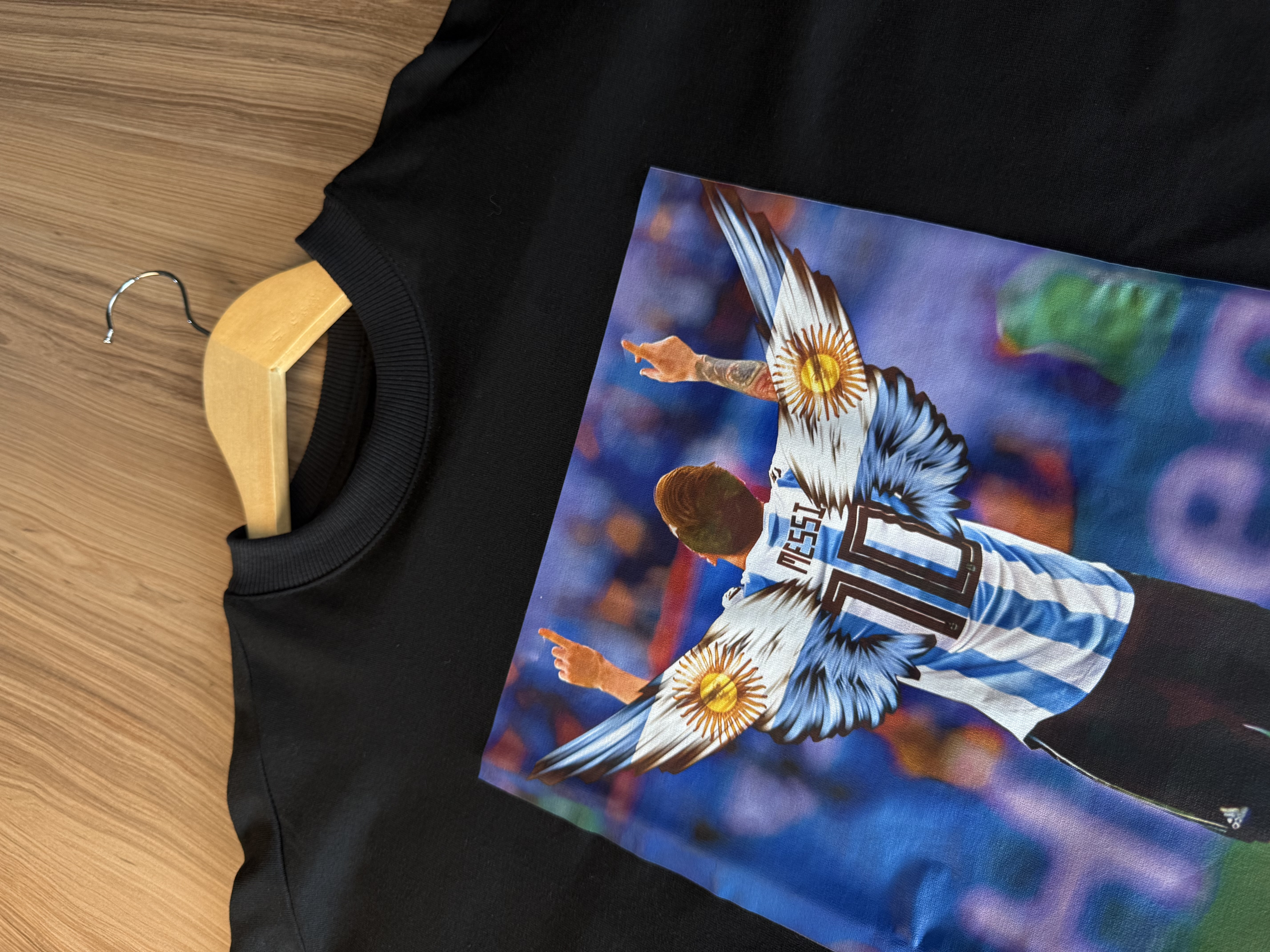 Camiseta Oversized Lionel Messi Graphic Preta