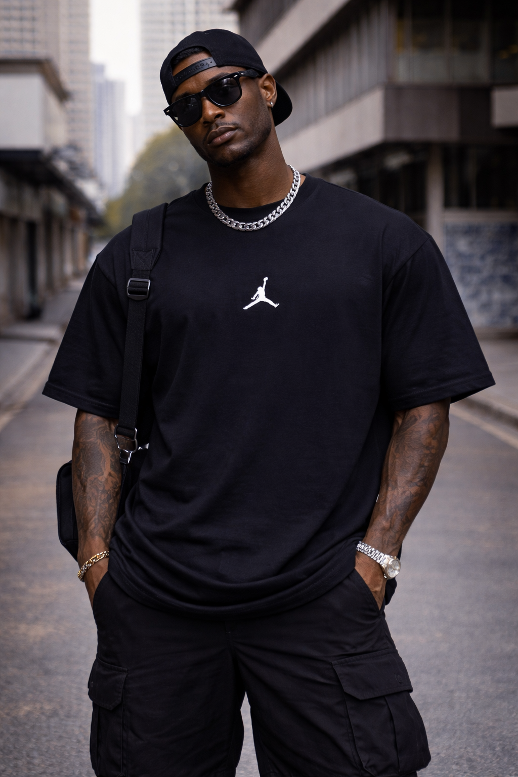 Camiseta Oversized Jordan Brand Jumpman Preta