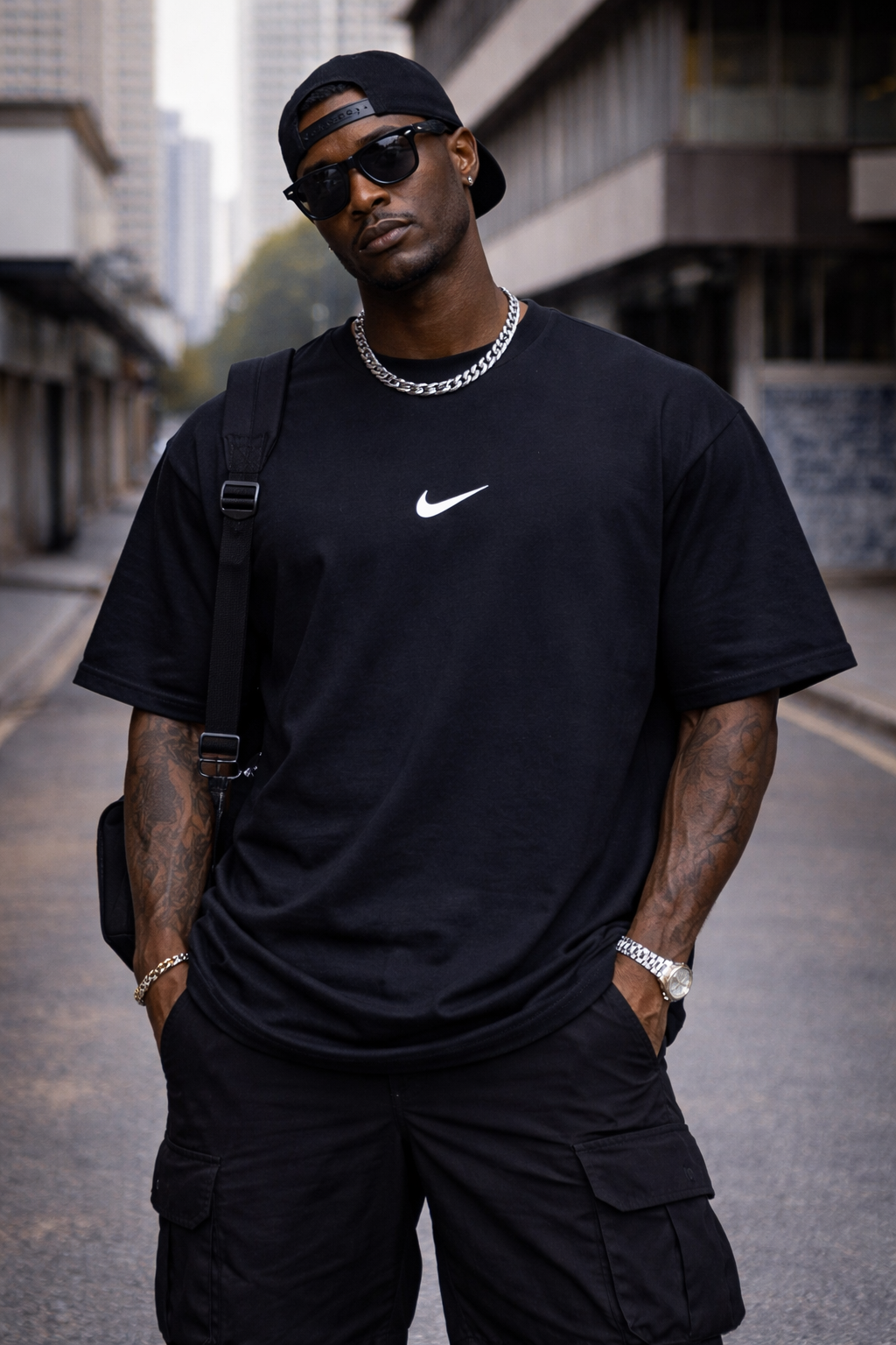 Camiseta Oversized Nike Essentials Preta