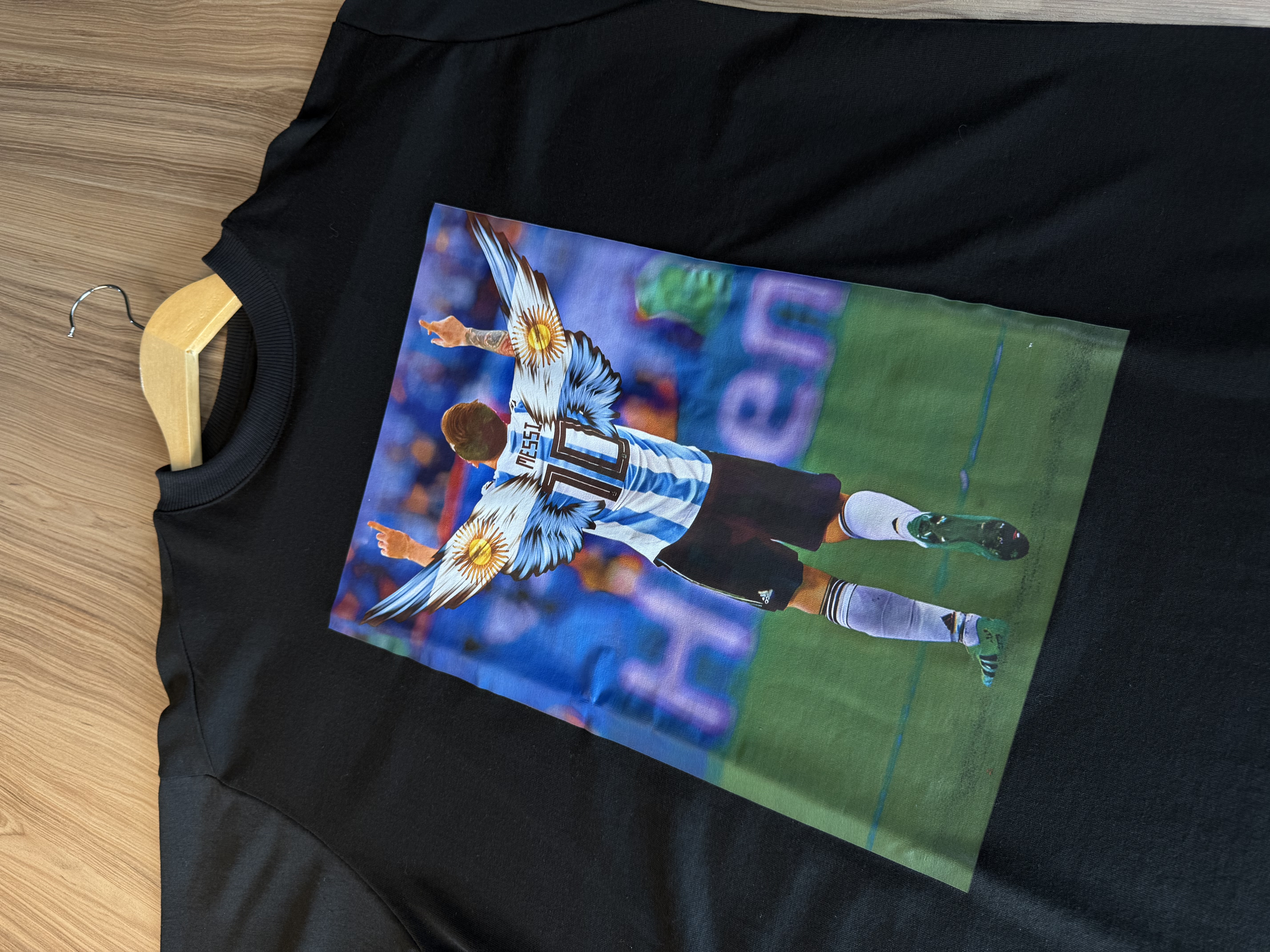 Camiseta Oversized Lionel Messi Graphic Preta