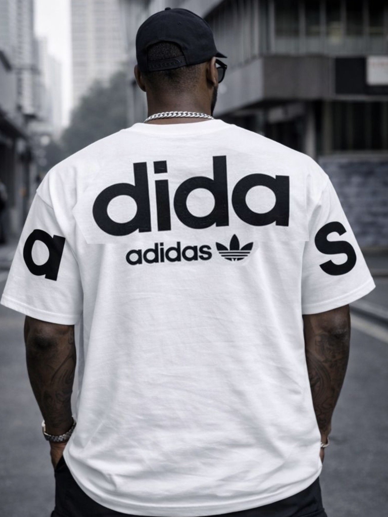 Camiseta Oversized Adidas Trefoil Branca