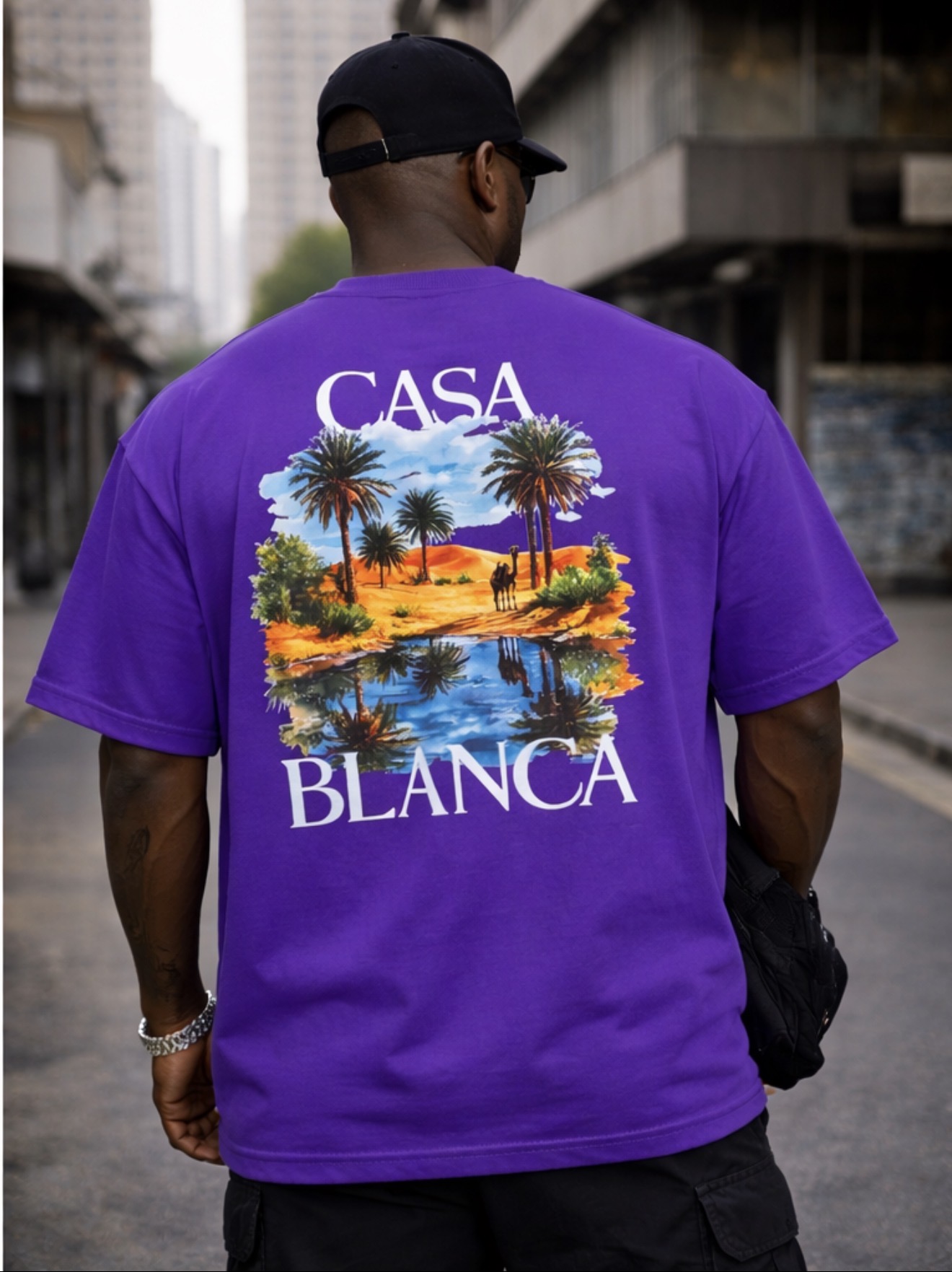 Camiseta Oversized Casablanca Casa Blanca Roxa