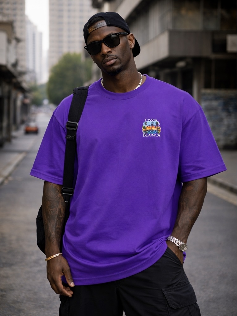 Camiseta Oversized Casablanca Casa Blanca Roxa