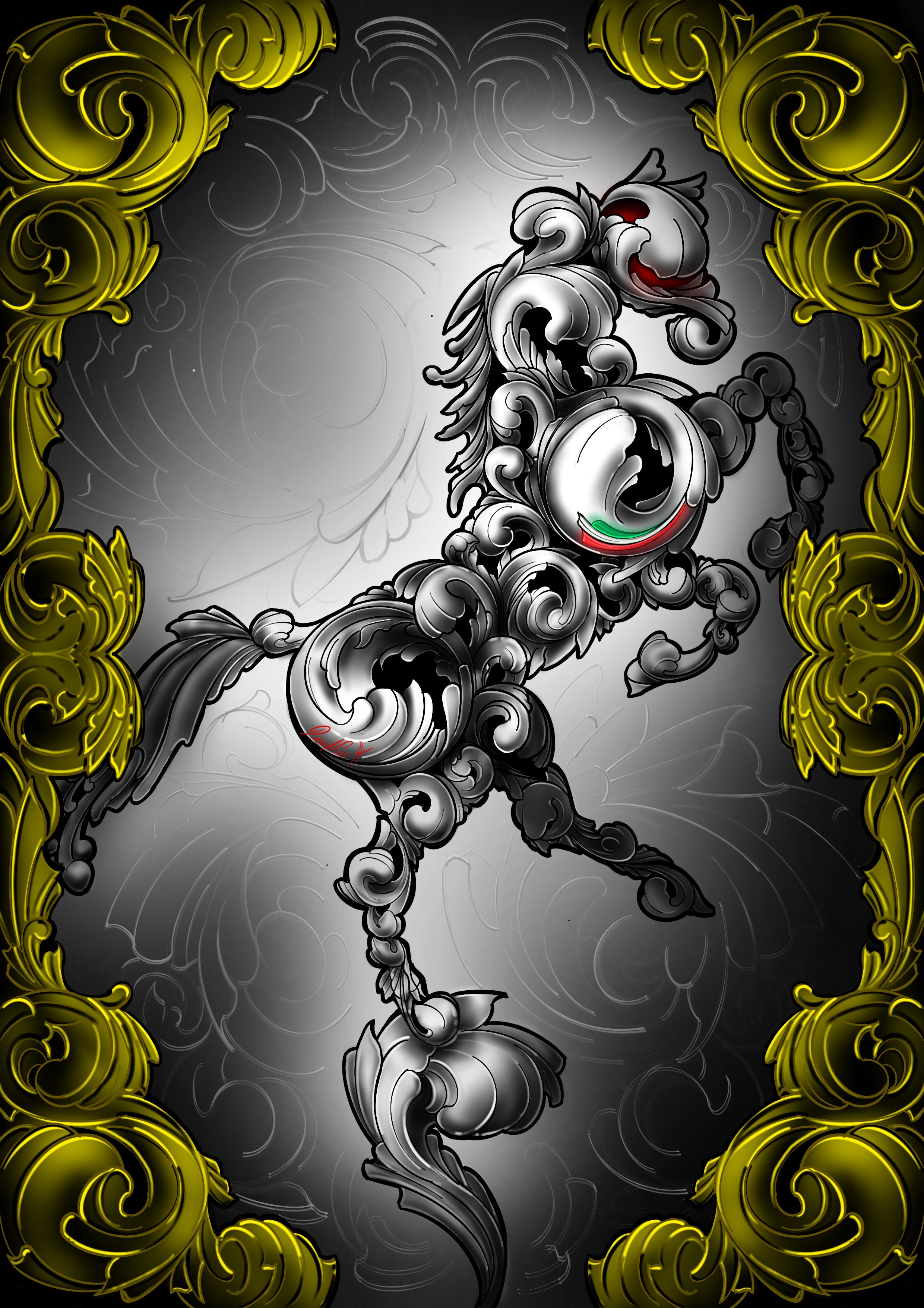 Alien Horse  - High Quality Print 