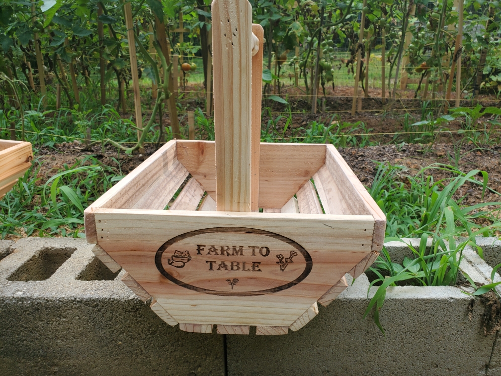 Wooden Garden Harvest Basket